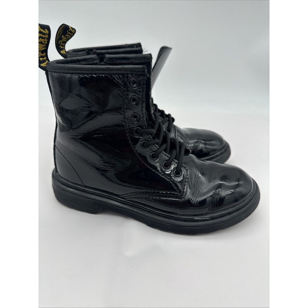 Dr. Martens 1460 J Black Combat Ankle Boots Lace Up Side Zip Little Kids US 2